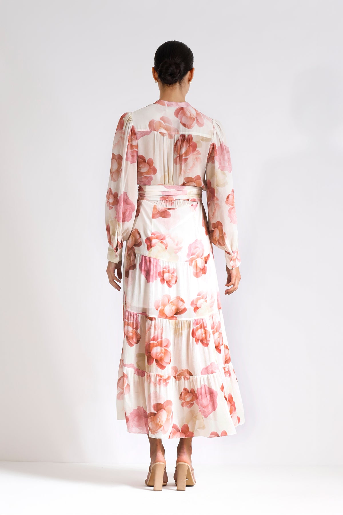 Pasduchas Memoirs Shirt Midi Dress - Pink Floral