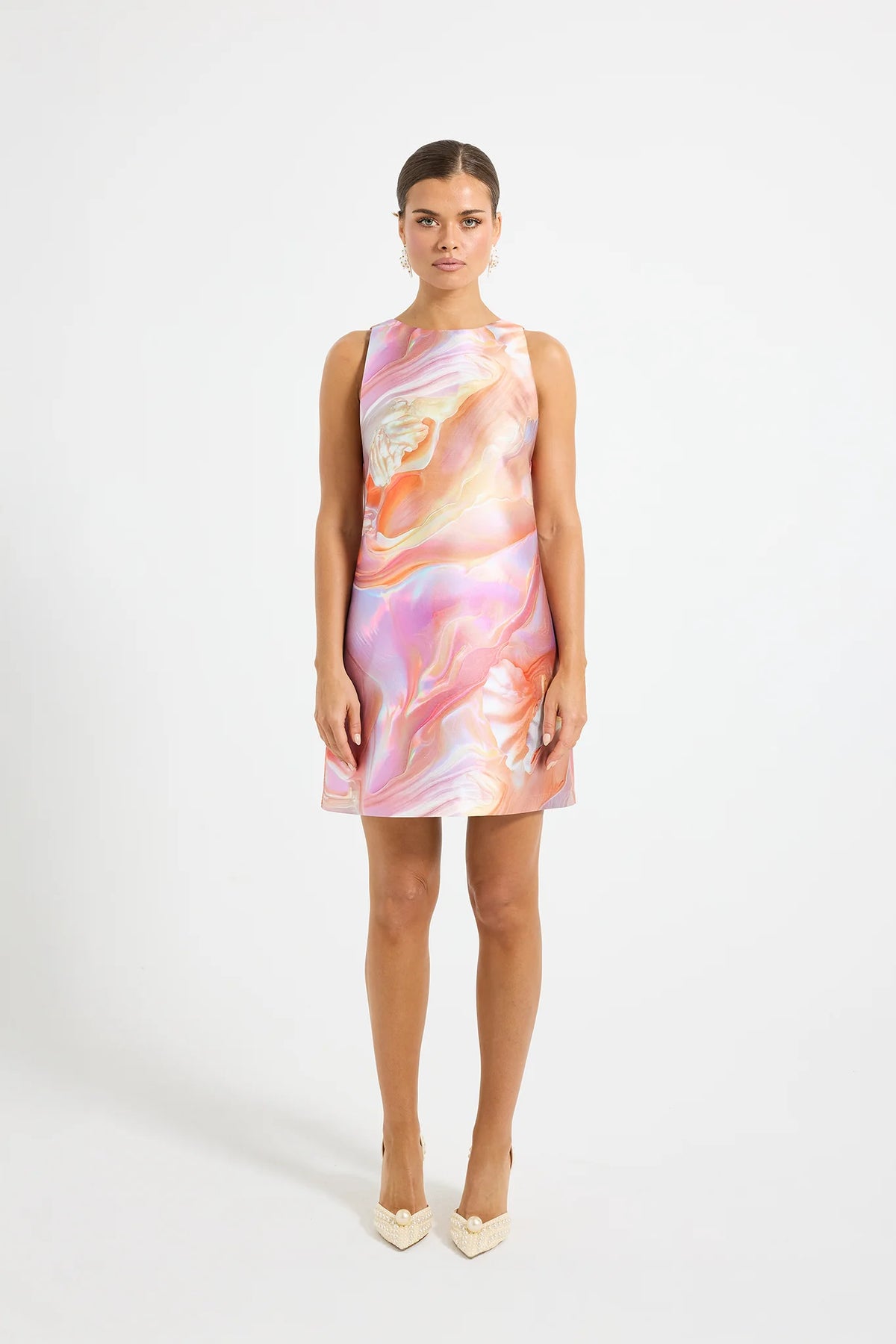 Pasduchas Siren Shift Mini Dress - Pearl