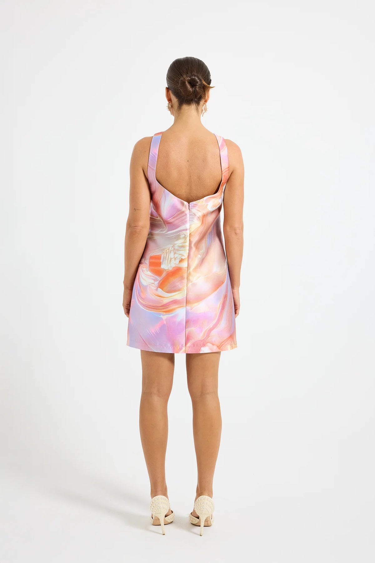 Pasduchas Siren Shift Mini Dress - Pearl