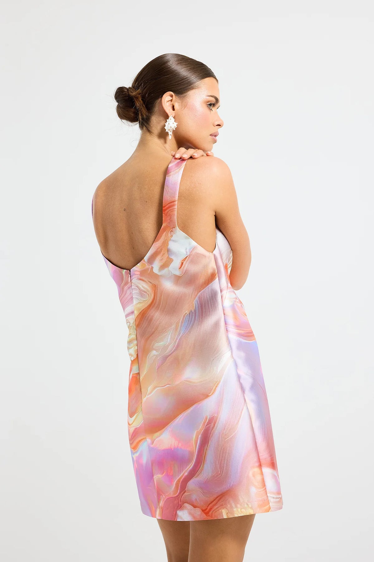 Pasduchas Siren Shift Mini Dress - Pearl