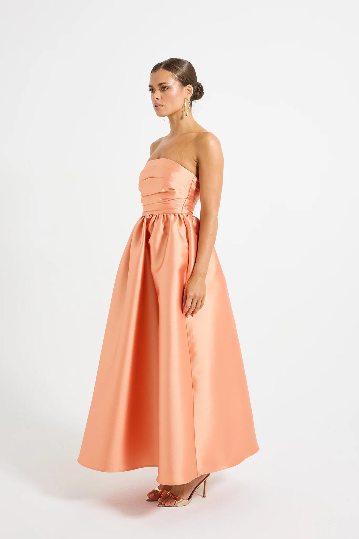 Pasduchas Pippa Strapless Midi Dress - Orange