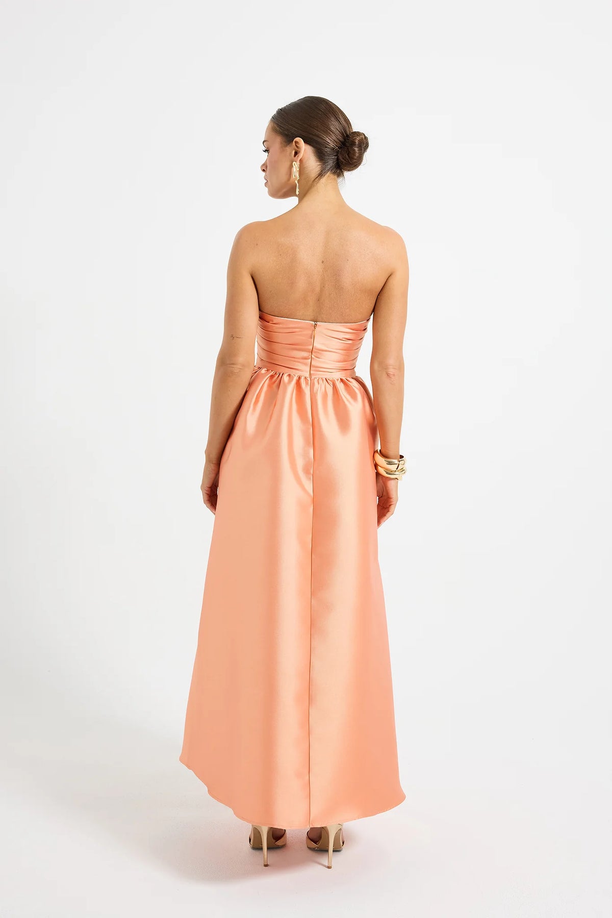 Pasduchas Pippa Strapless Midi Dress - Orange - Dress Hire AU Pasduchas Pippa Strapless Midi Dress - Orange - Dress Hire AU
