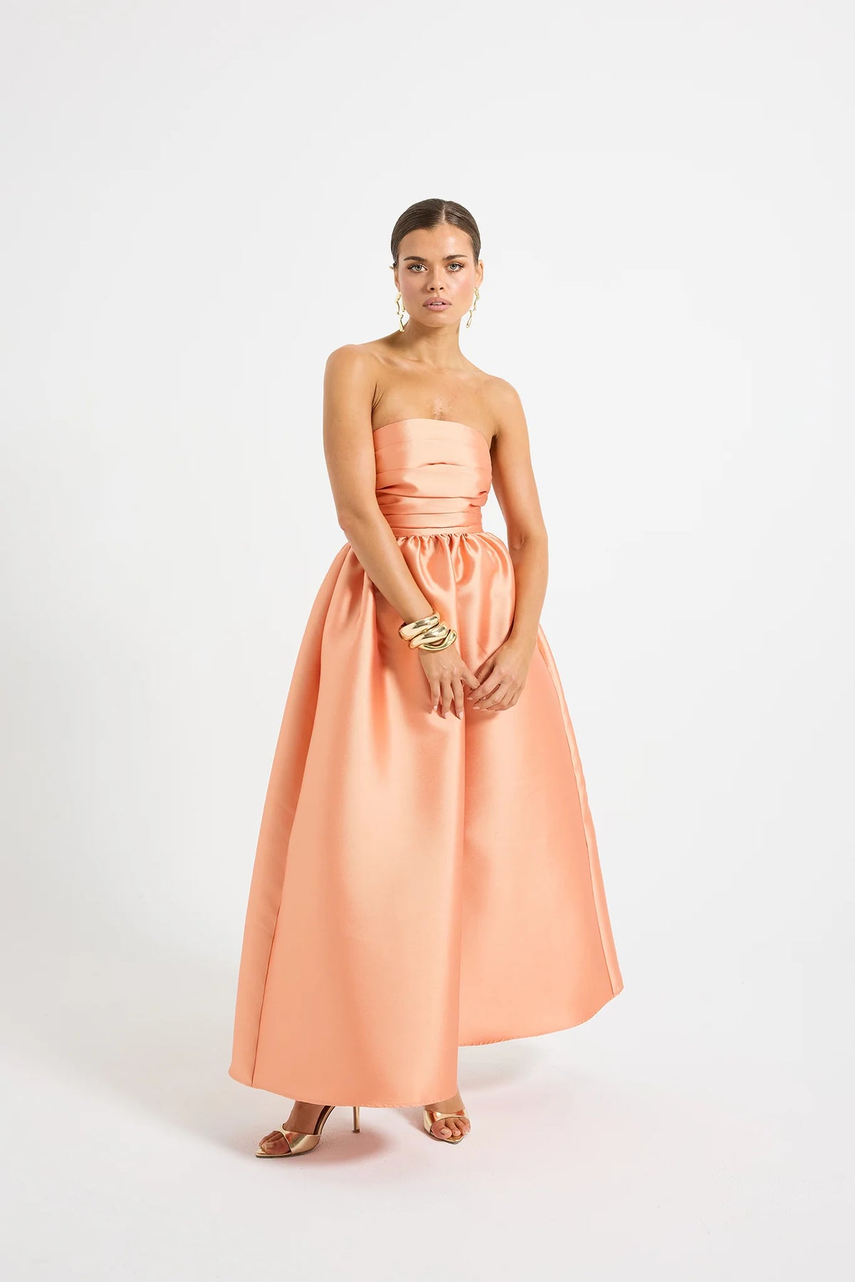 Pasduchas Pippa Strapless Midi Dress - Orange