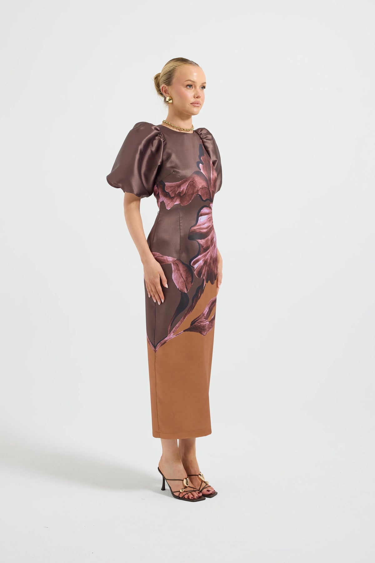 Pasduchas Wildbloom Sleeve Midi Dress - Fudge Floral