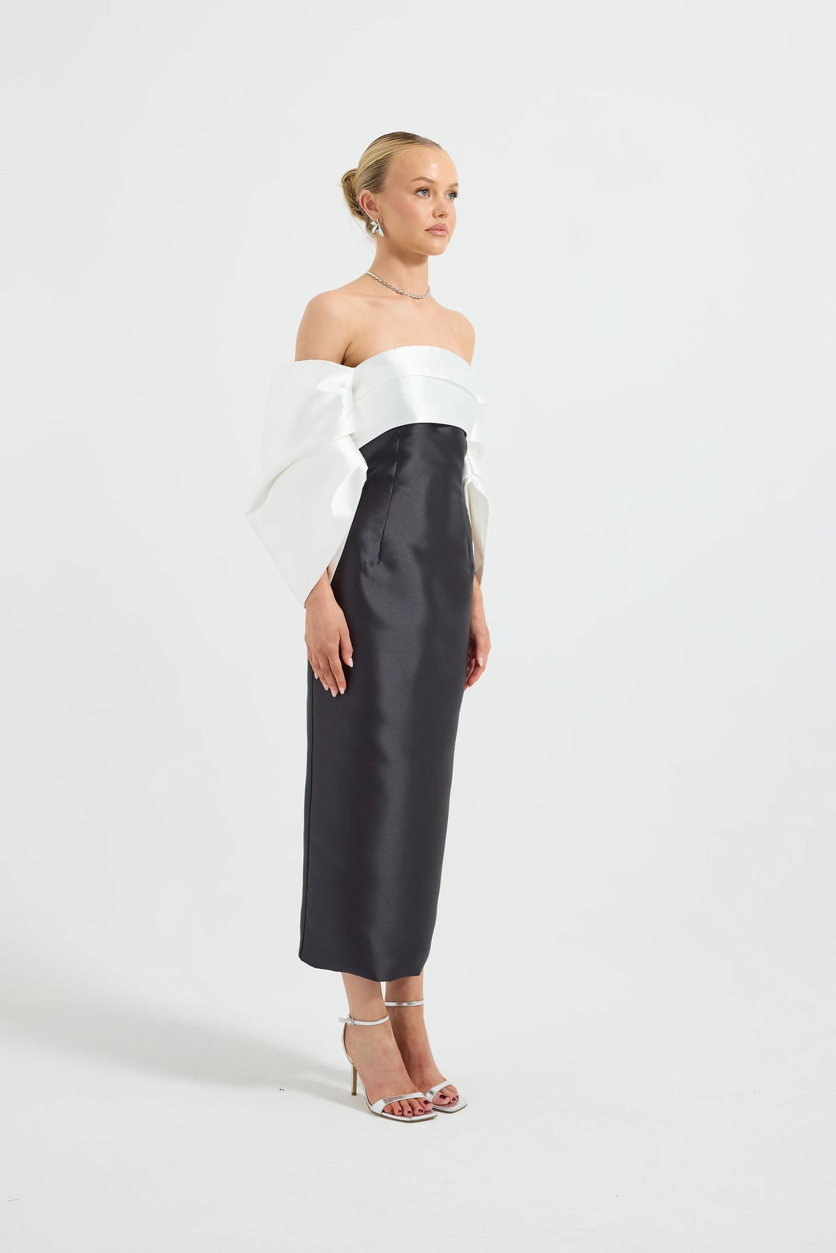 Pasduchas Matilda Shoulder Midi Dress - Black/White