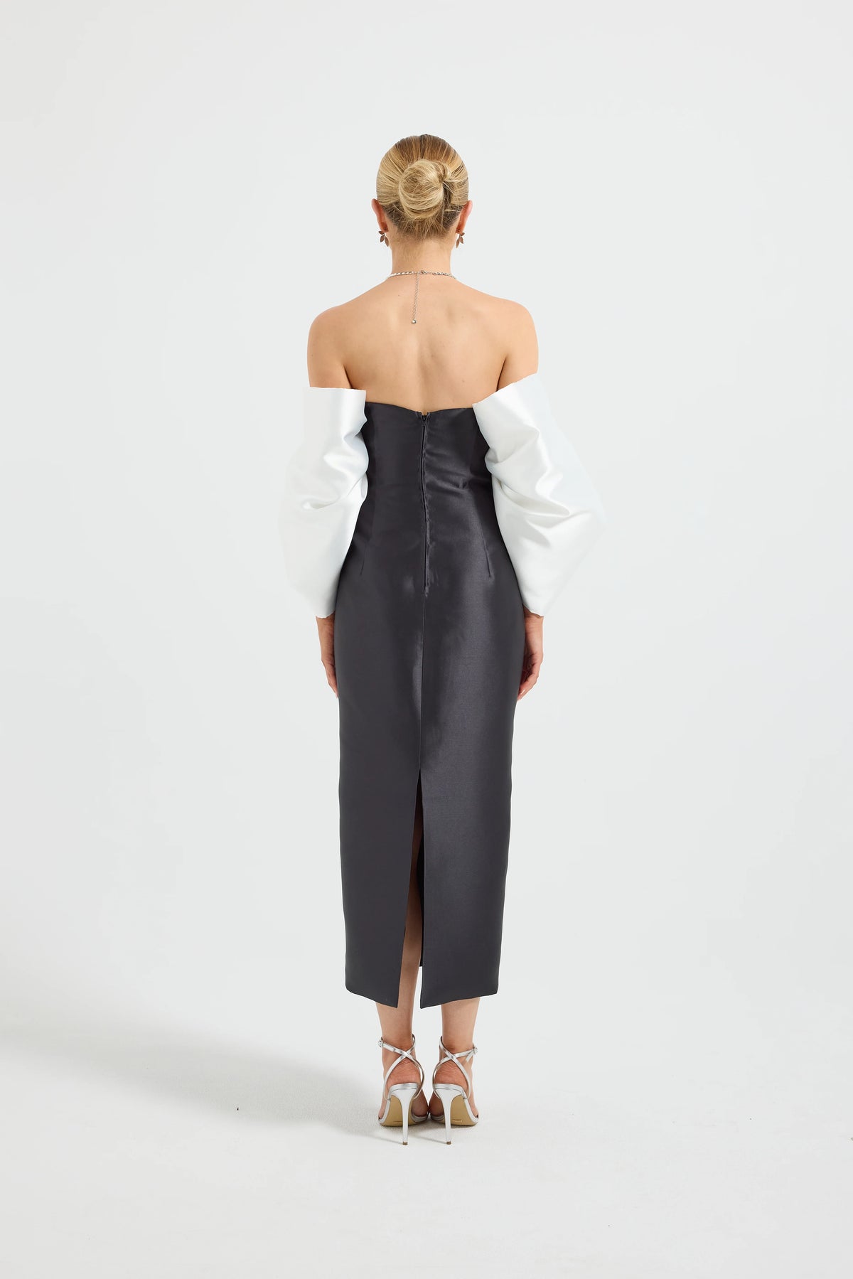 Pasduchas Matilda Shoulder Midi Dress - Black/White