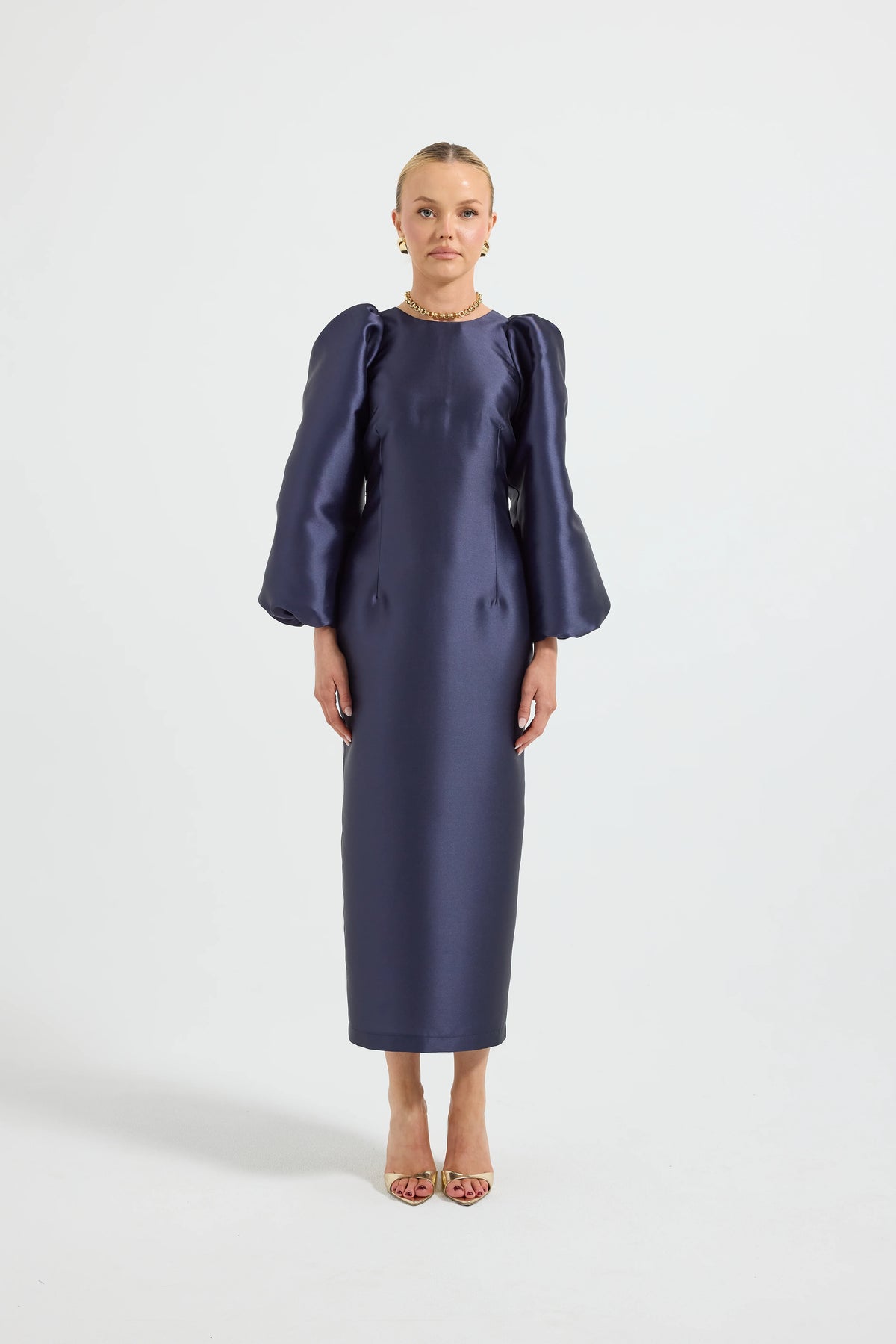Pasduchas Pippa Long Sleeve Midi Dress - Navy