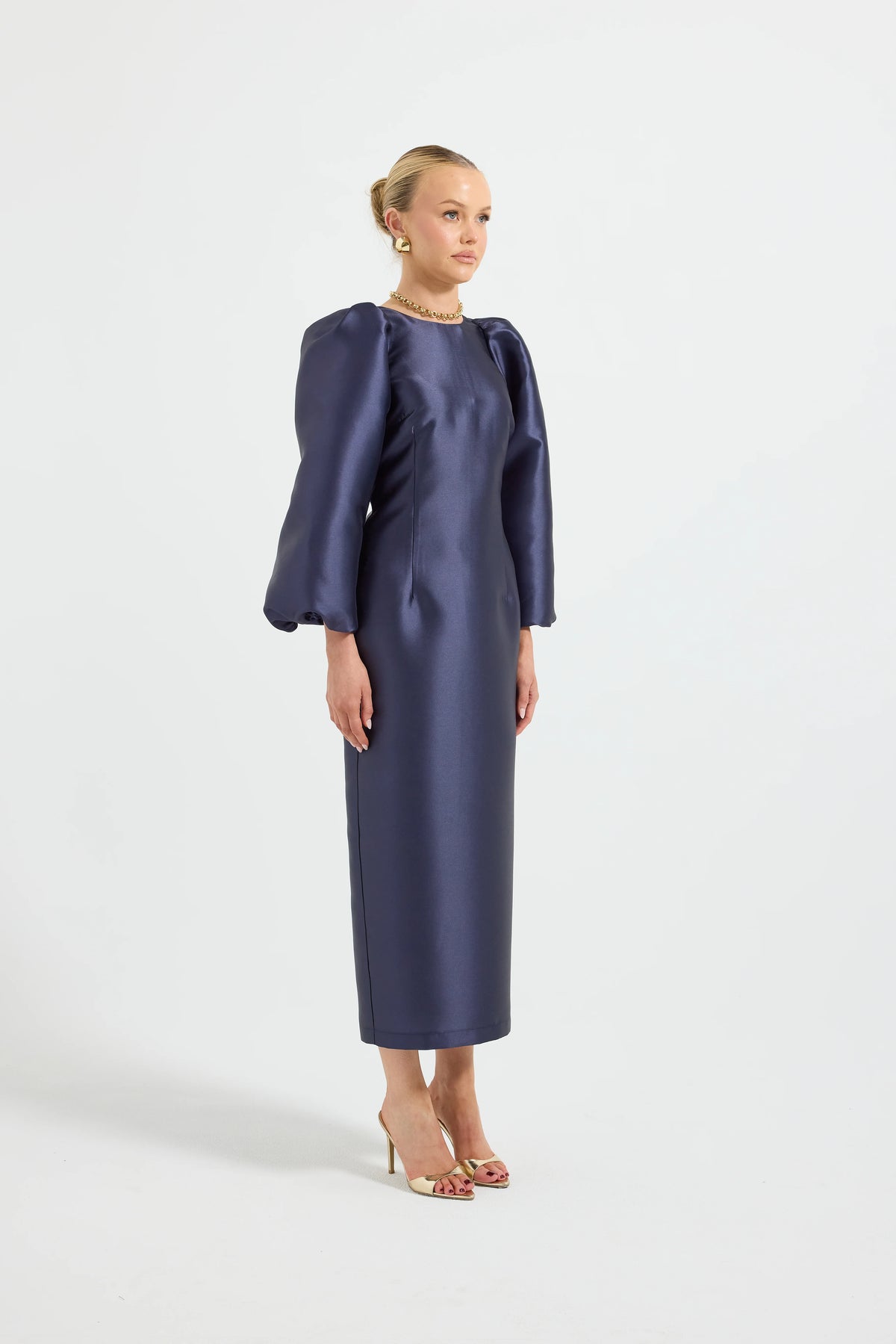 Pasduchas Pippa Long Sleeve Midi Dress - Navy