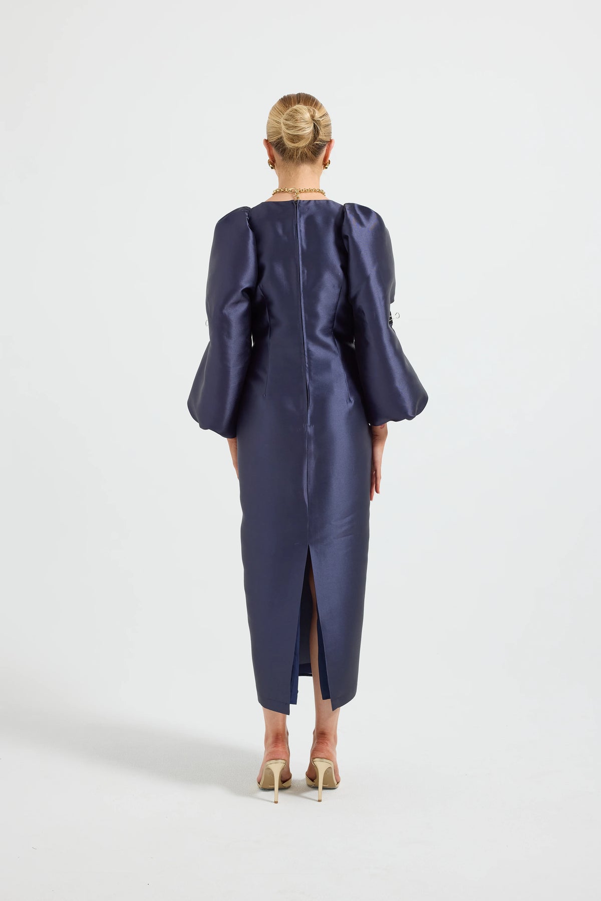 Pasduchas Pippa Long Sleeve Midi Dress - Navy