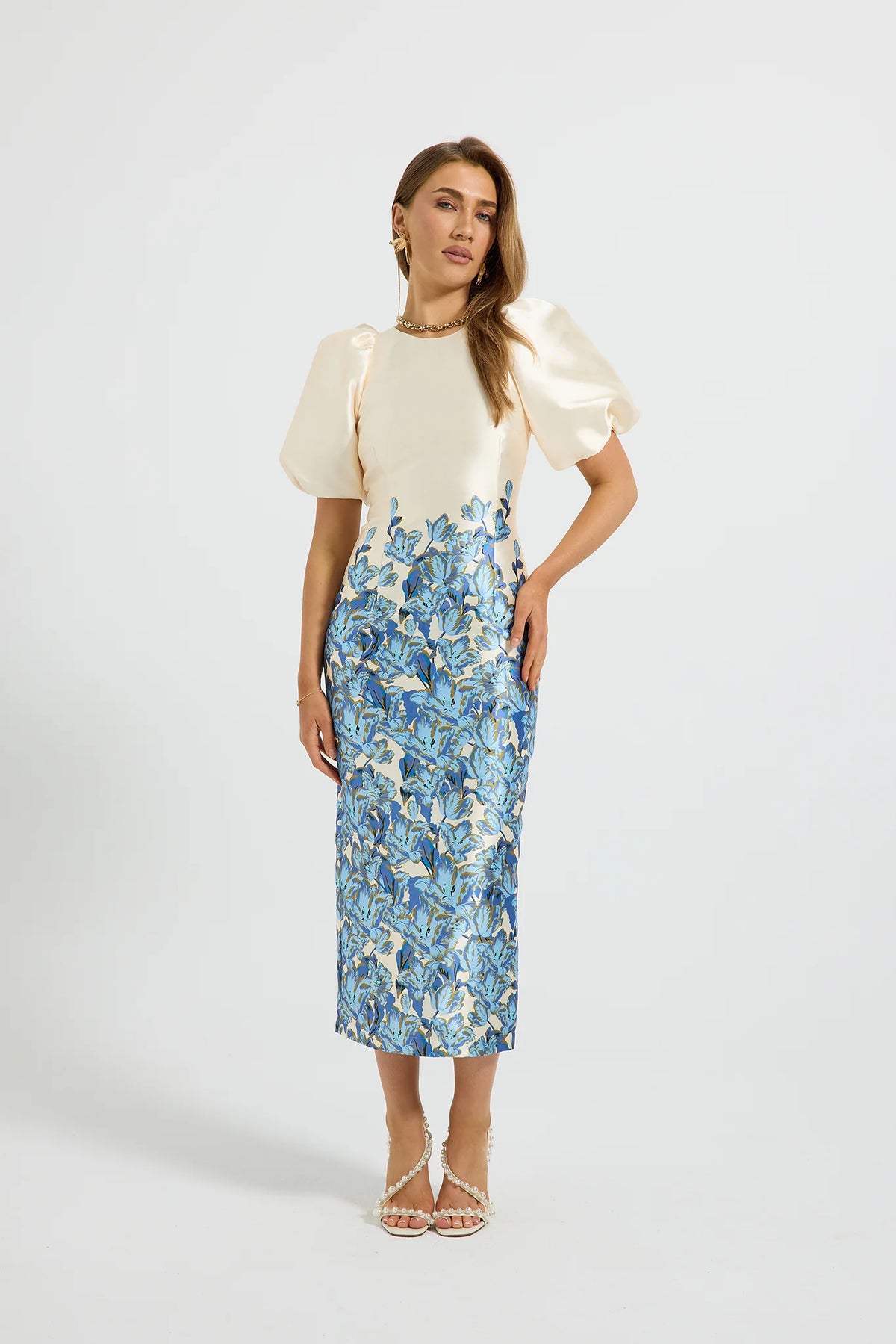 Pasduchas Lola Sleeve Midi Dress - Bluebell Floral