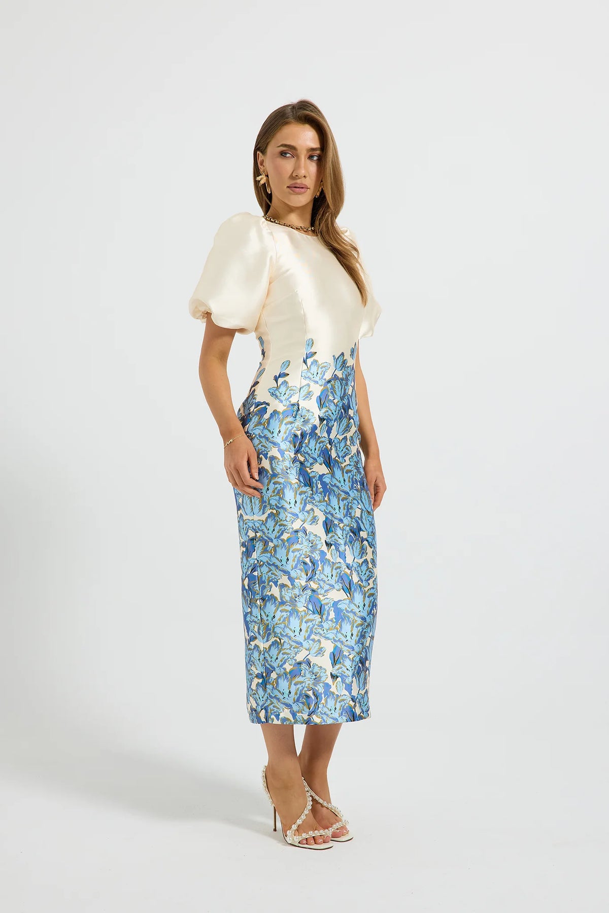 Pasduchas Lola Sleeve Midi Dress - Bluebell Floral