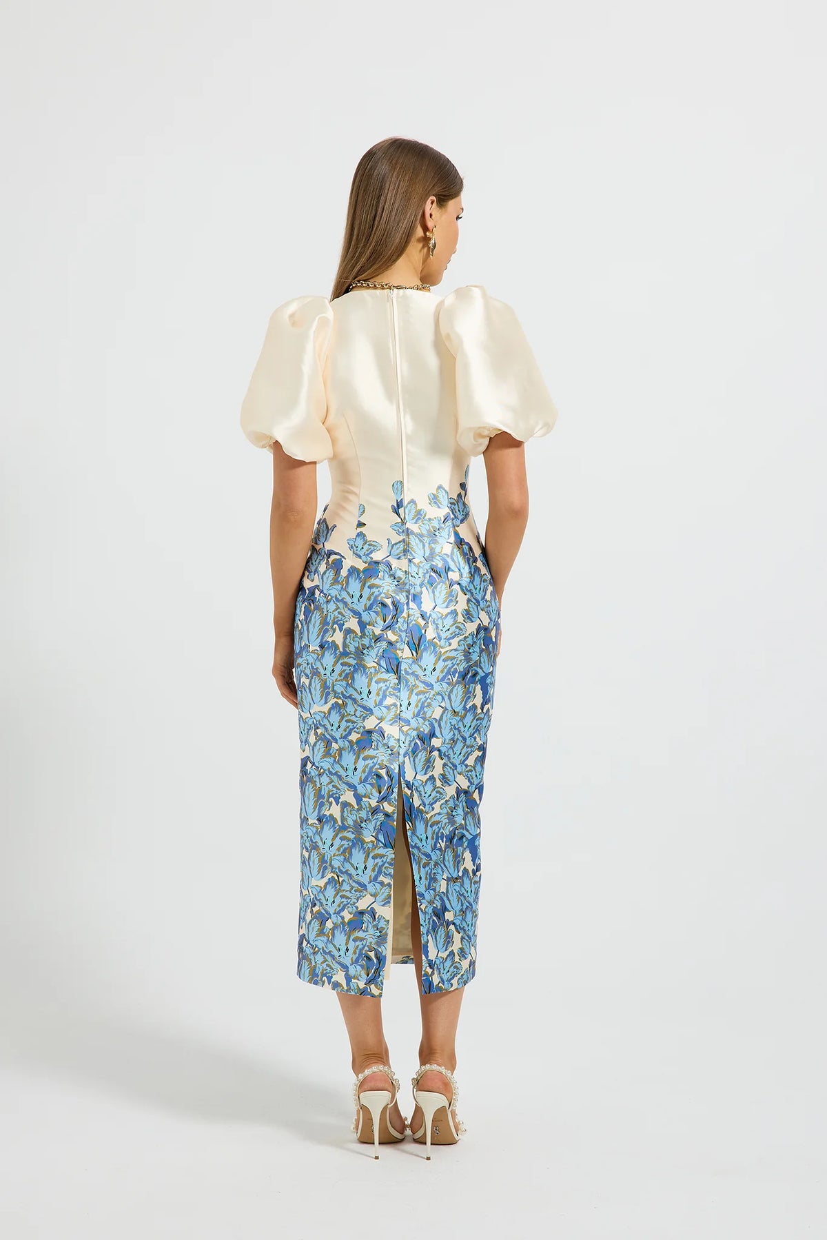 Pasduchas Lola Sleeve Midi Dress - Bluebell Floral