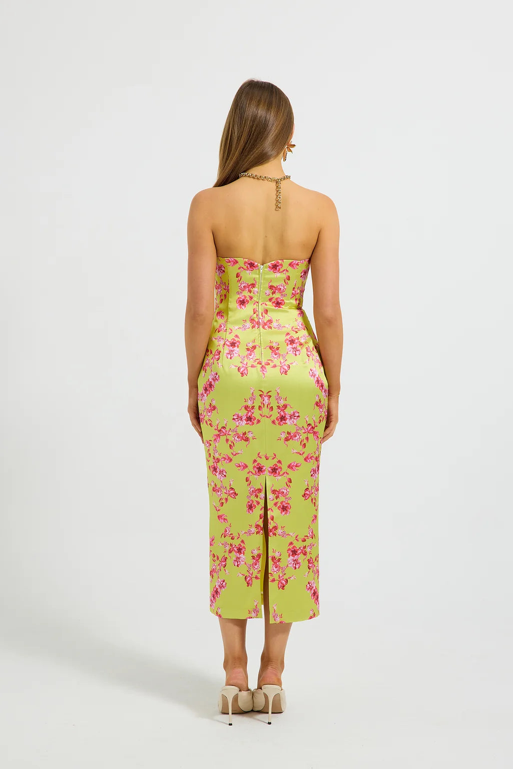Pasduchas Jovie Fitted Midi Dress - Soda Floral