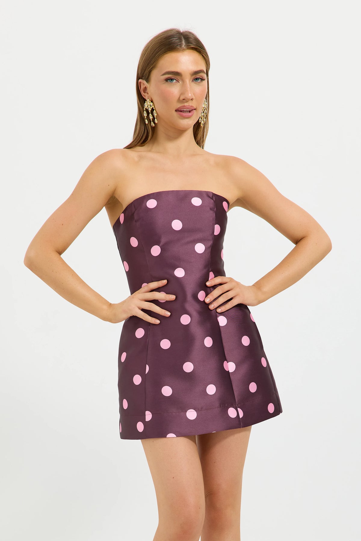 Pasduchas Dottie Strapless Mini Dress - Cherry/Pink
