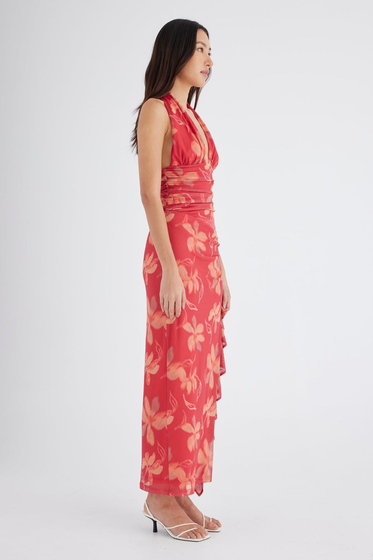 Benni Penelope Halter Maxi Dress - Hibiscus Floral