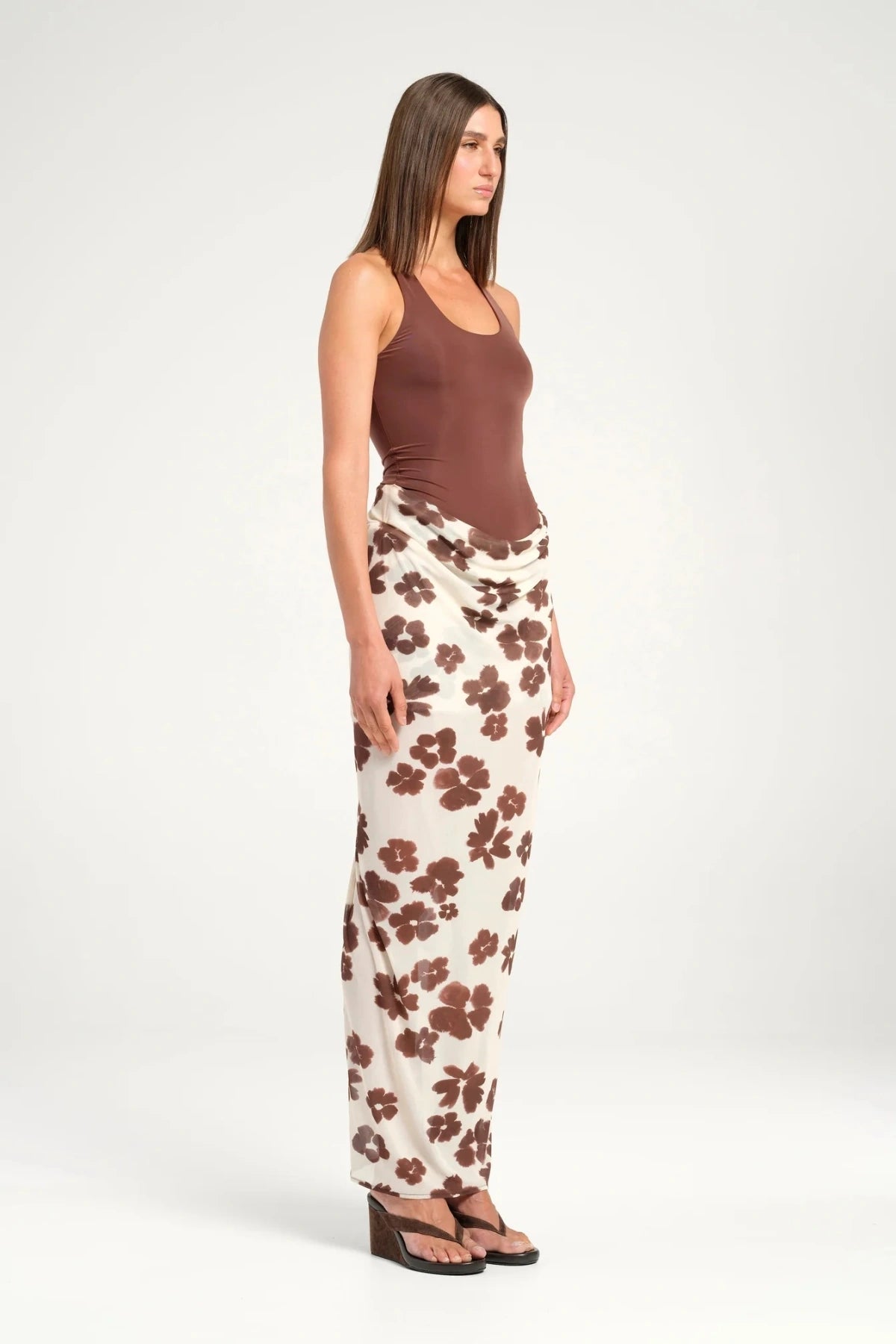 BENNI PENELOPE MAXI DRESS - ESPRESSO POLKA DOT