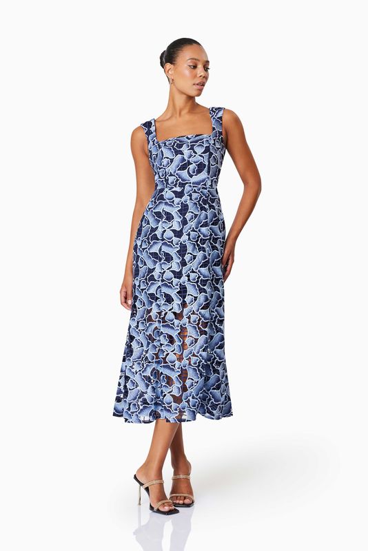 Elliatt Mila Midi Dress - Navy Multi