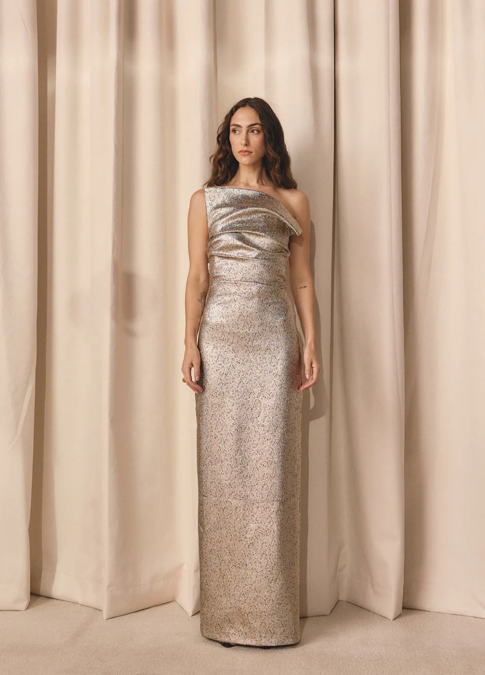 Tojhà Tacoma Dress - Metallic Champagne