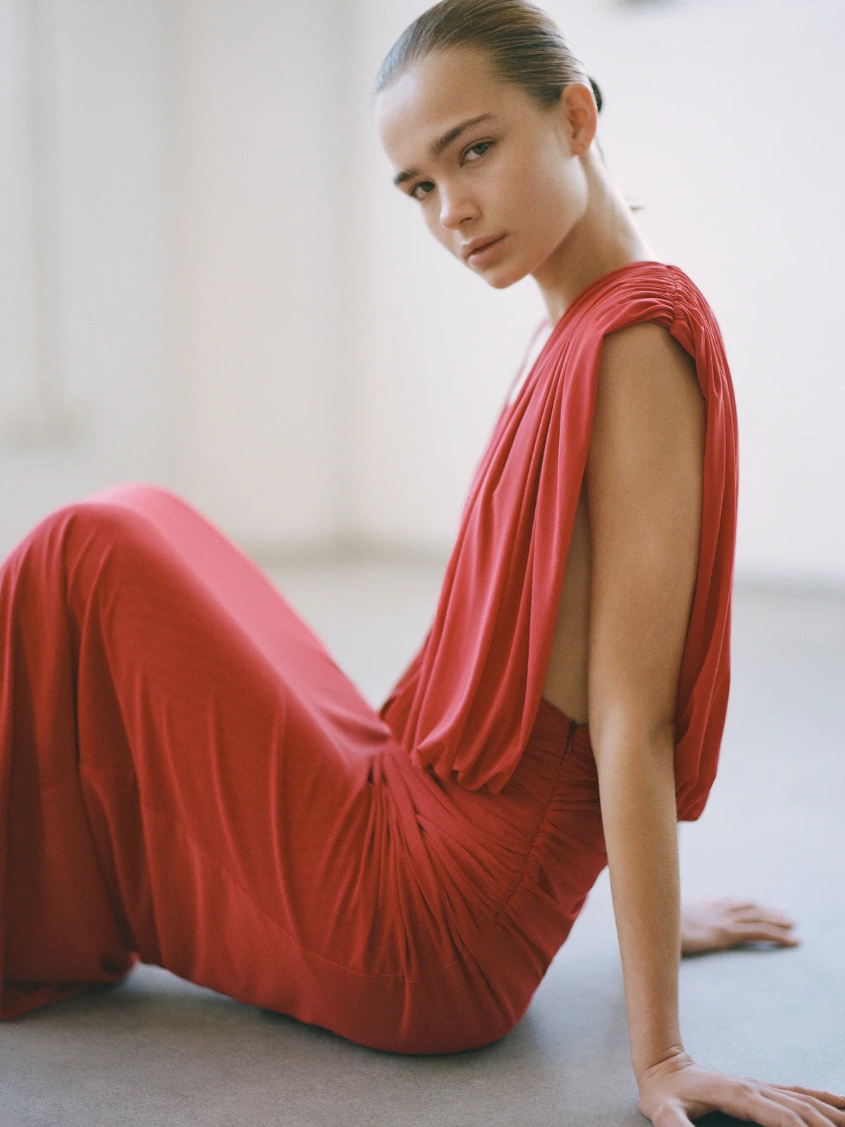 Bec & Bridge Isora Drape Maxi Dress - Red