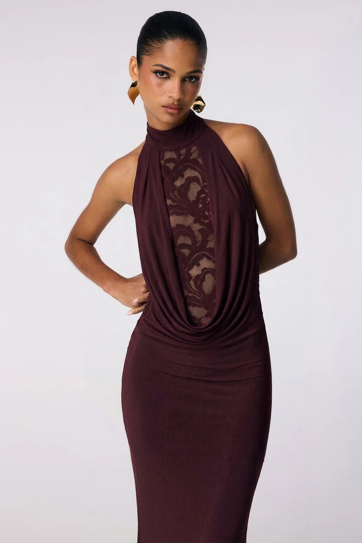 Nookie Rhianna Halter Gown - Wine