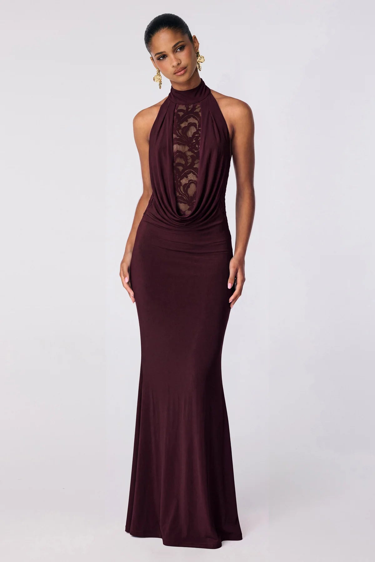 Nookie Rhianna Halter Gown - Wine