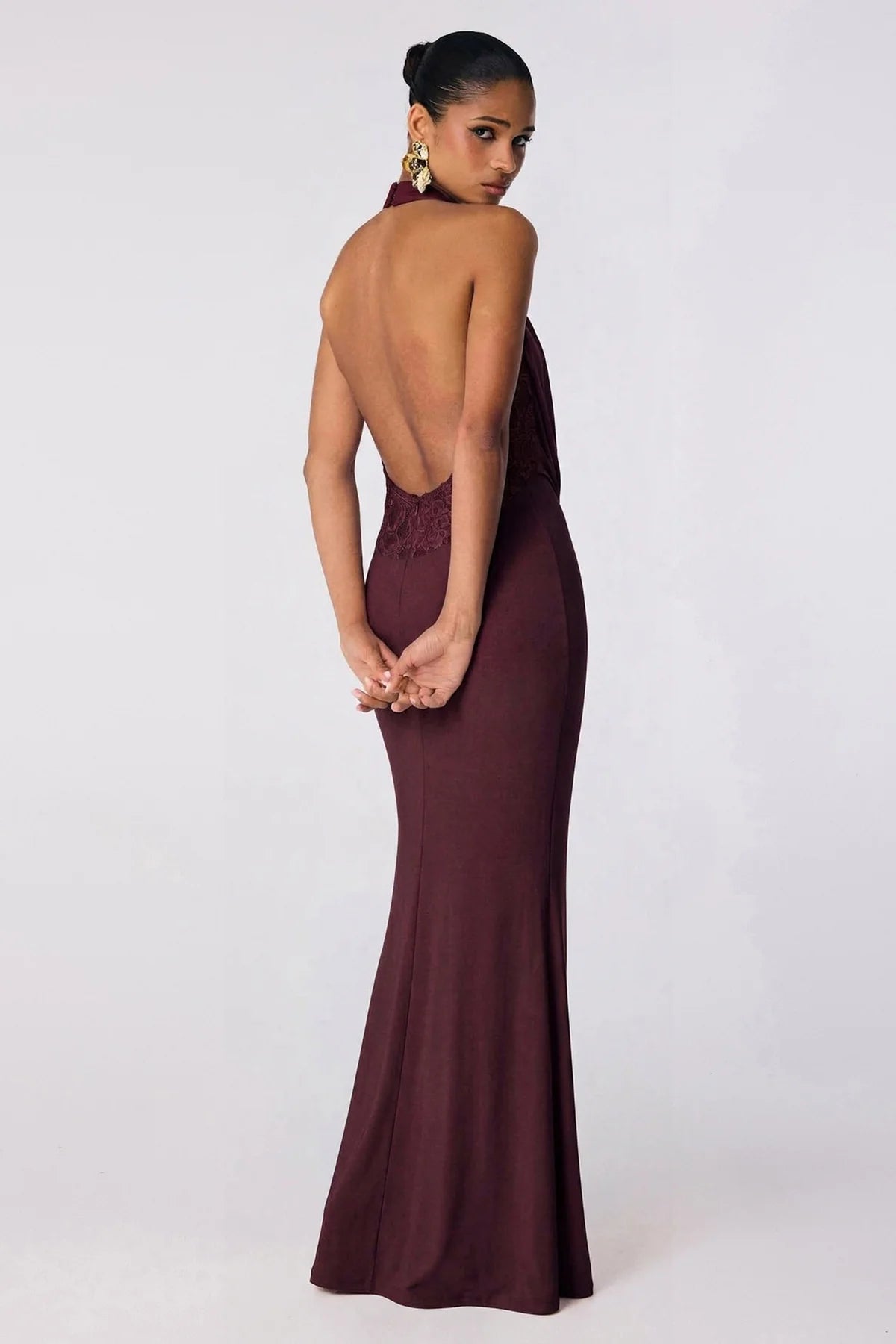 Nookie Rhianna Halter Gown - Wine