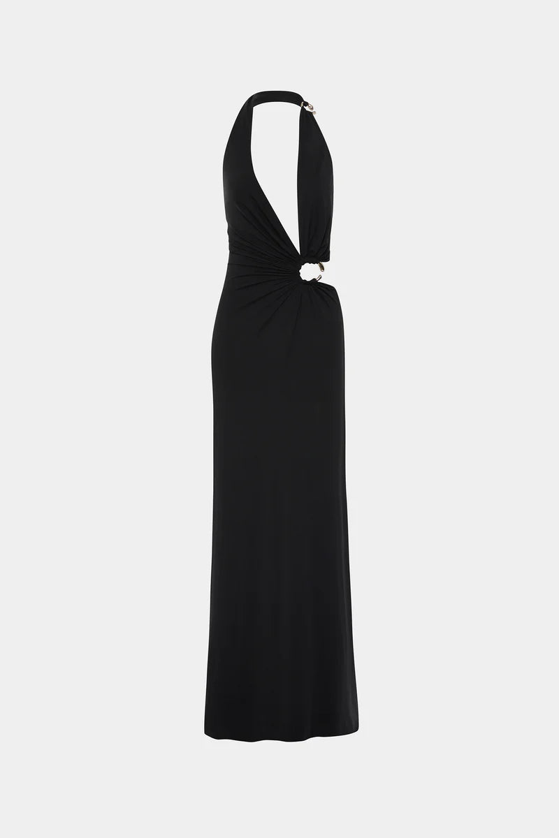 Misha The Devon Cupro Maxi Dress - Black