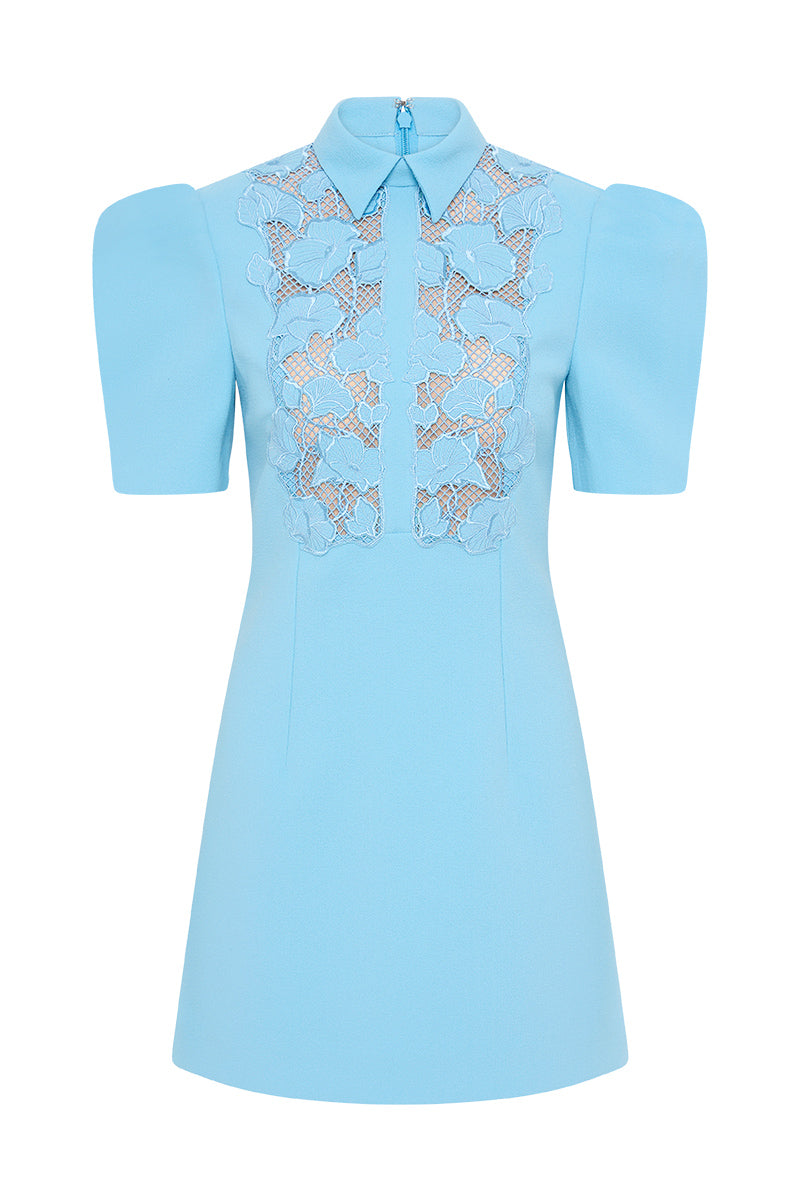 Rebecca Vallance Skye Short Sleeve Mini Dress - Ethereal Blue