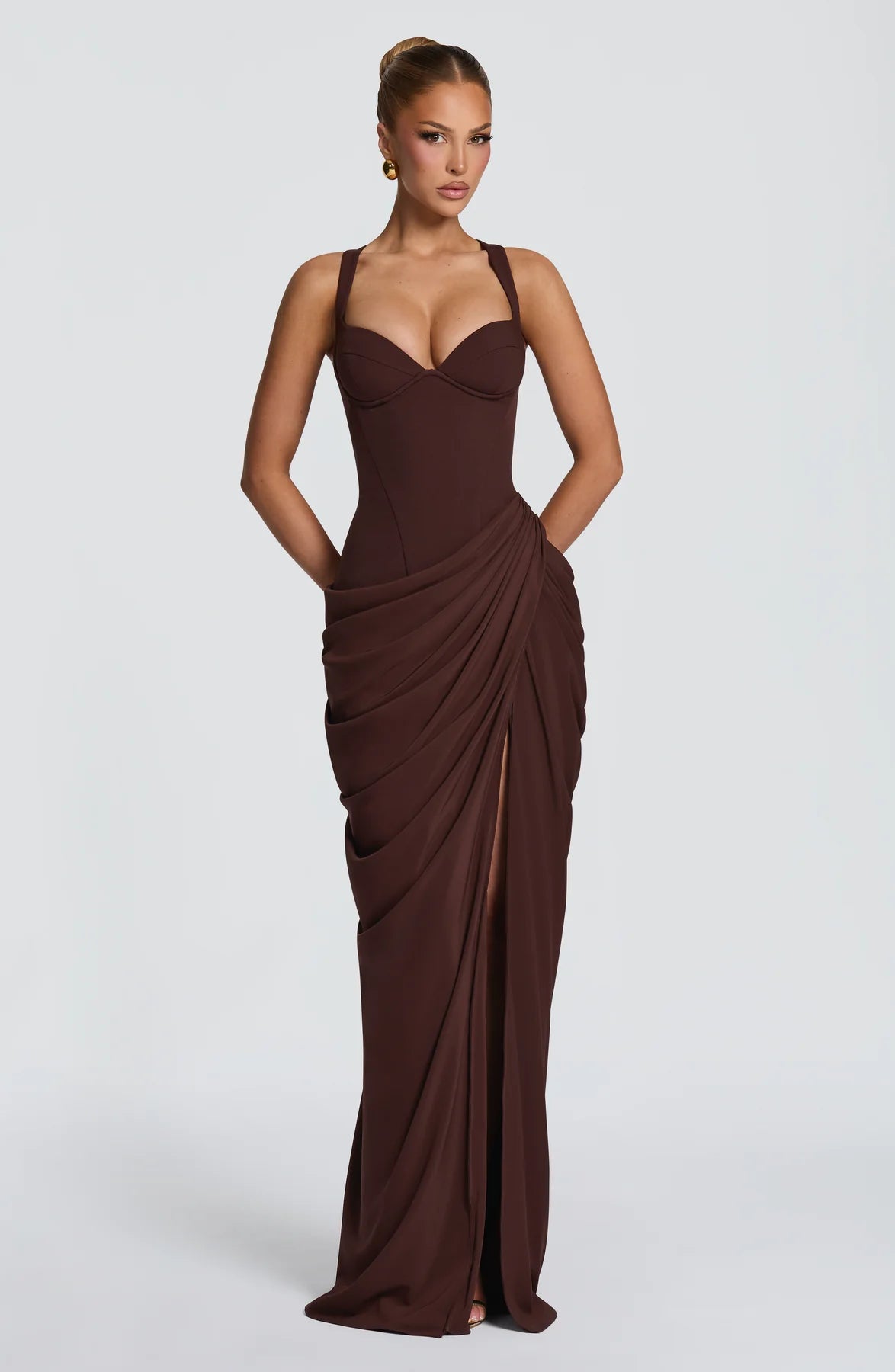 Babyboo Elara Maxi Dress - Plum Brown