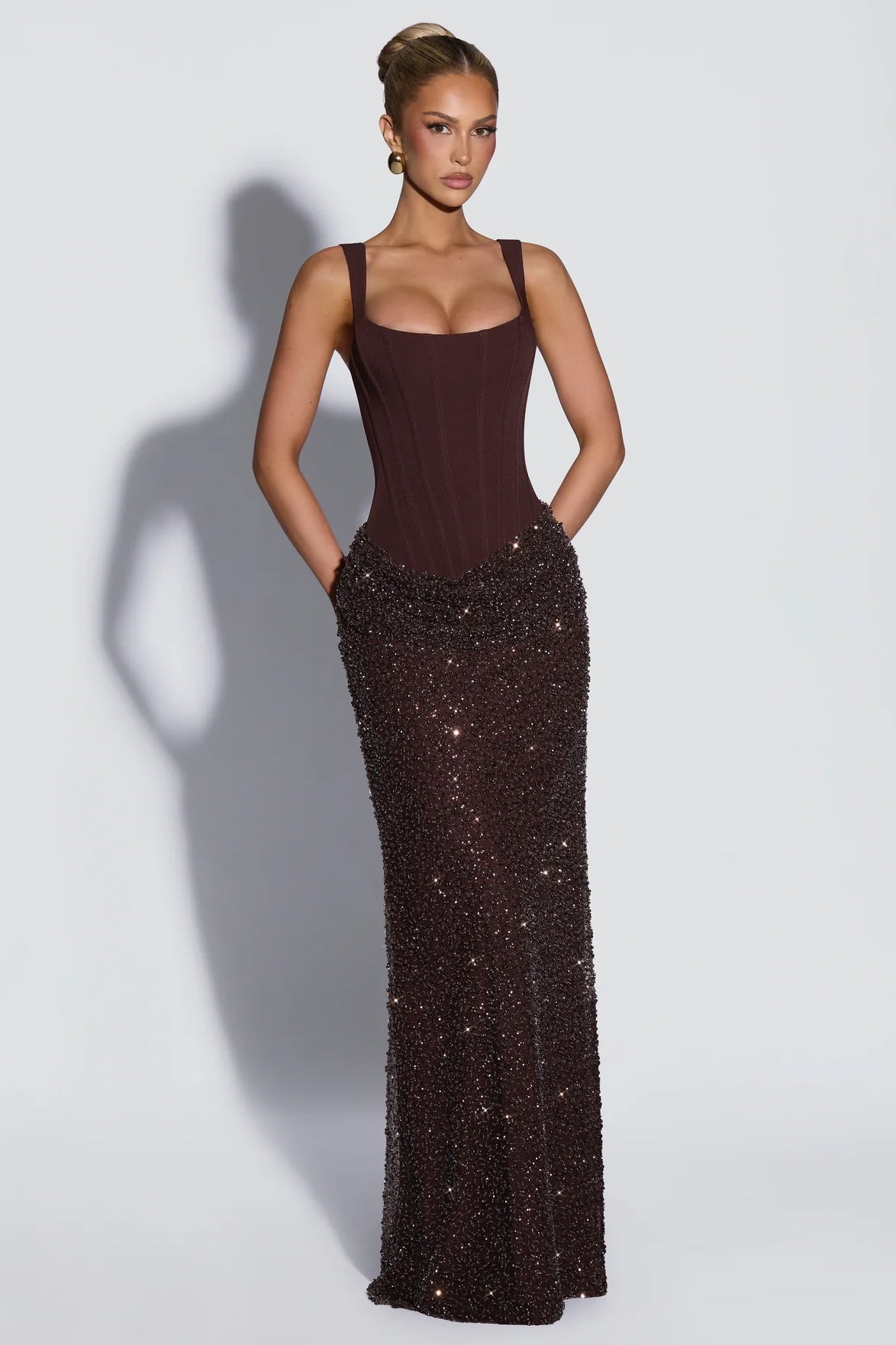 Babyboo Yeona Maxi Dress - Plum Brown