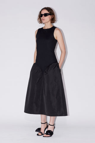 Saemdi Sporty Peplum Dress - Black
