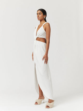 Suboo Jacqui Sleeveless Cross Over Midi Dress - White