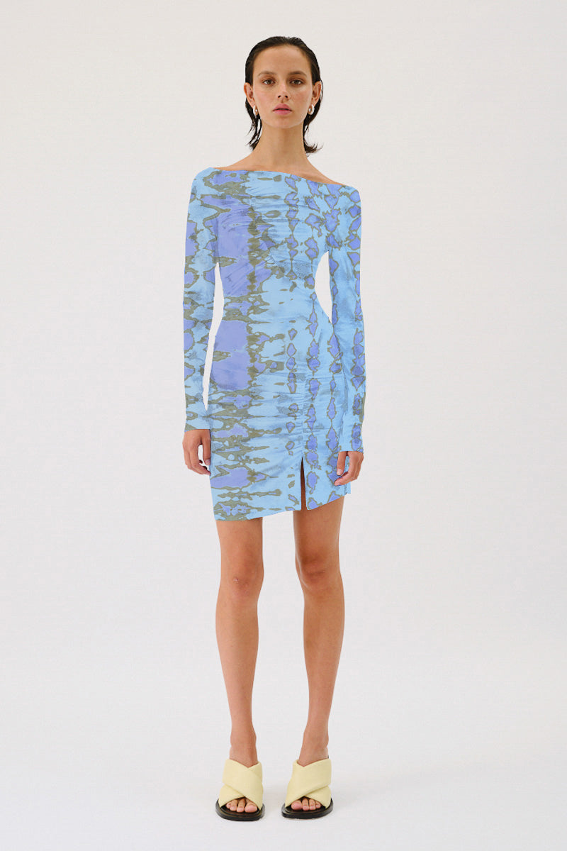 Suboo Claudia Long Sleeved Mini Dress - Ice Blue