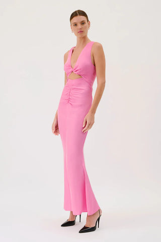 Suboo Jasper Sleeveless Twist Front Maxi Dress - Pink