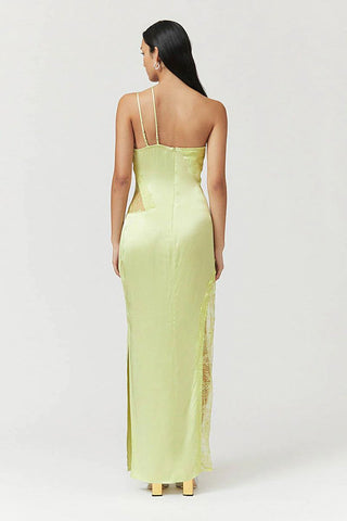 Suboo Nicky One Shoulder Maxi Dress - Green Celery
