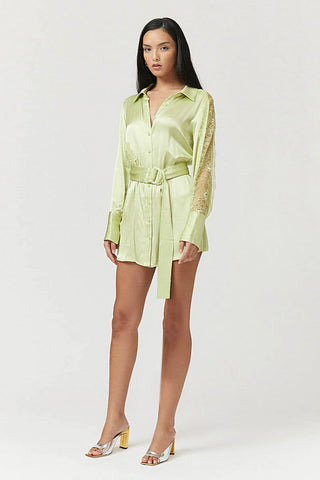 Suboo Nicky Mini Shirt Dress - Celery Green