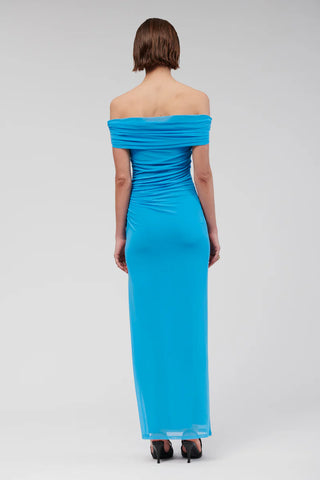 Suboo Christy Blue Off Shoulder Maxi Dress - Blue