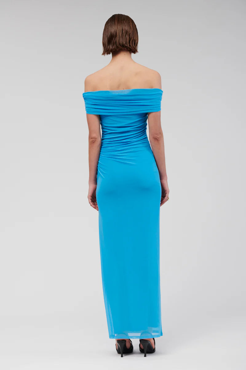Suboo Christy Blue Off Shoulder Maxi Dress - Blue