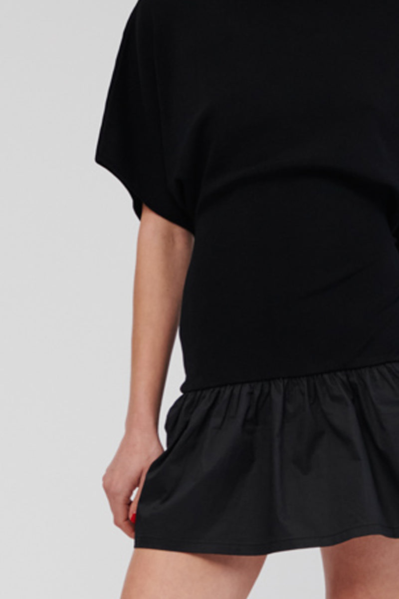 blue long sleeve dress Suboo Naples Drop Waist Mini Dress - Black