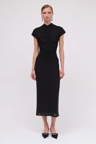 Suboo Christy Mesh Cap Sleeve Dress - Black