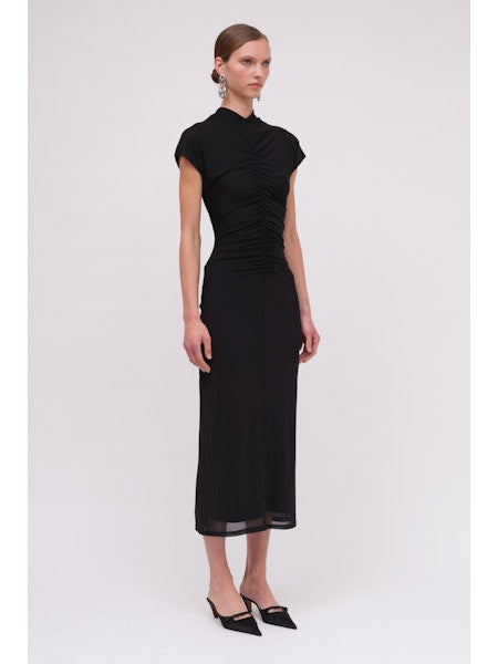 Suboo Christy Mesh Cap Sleeve Dress - Black