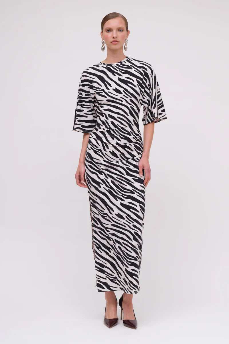 Suboo Zambezi Cape Sleeve Maxi Dress - Black & White