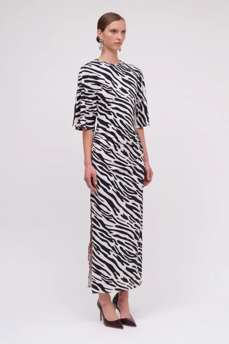 Suboo Zambezi Cape Sleeve Maxi Dress - Black & White