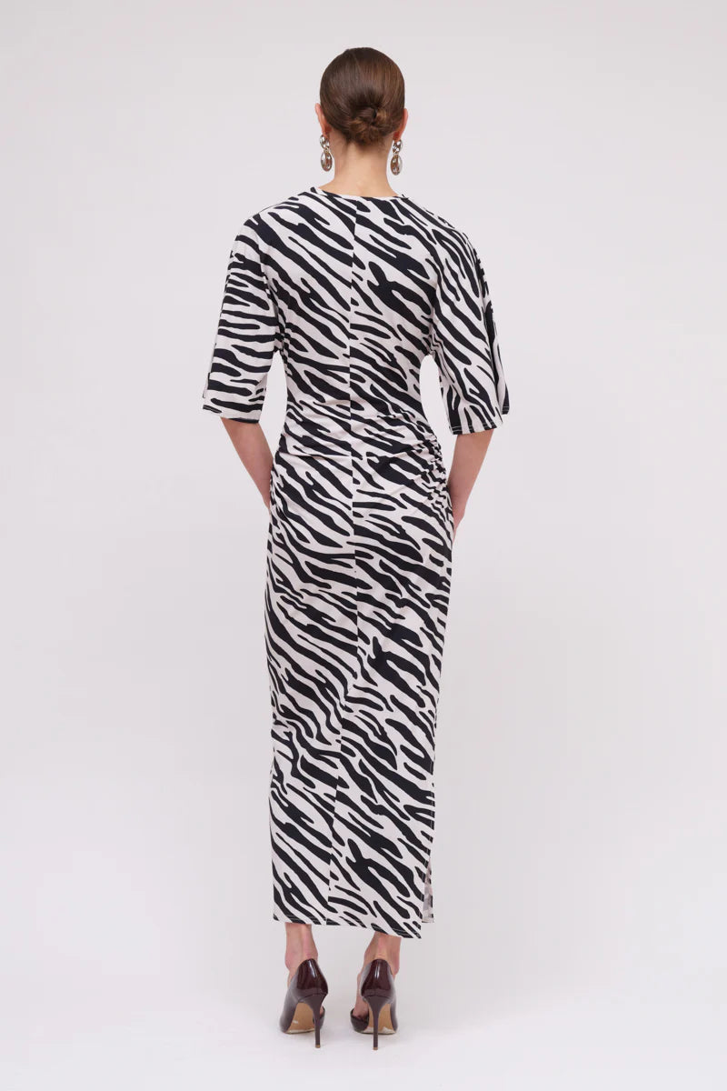 Suboo Zambezi Cape Sleeve Maxi Dress - Black & White