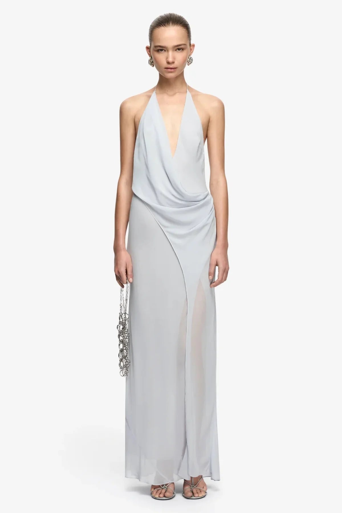Bec & Bridge Sabrina Drape Maxi Dress - Blue Smoke