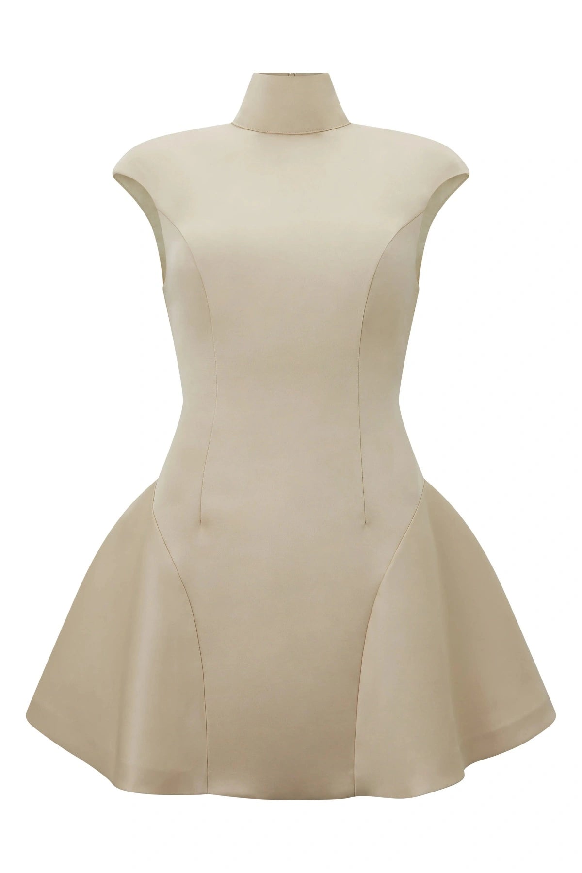 Odd Muse The Ultimate Muse Satin High Neck Mini Dress - Cream