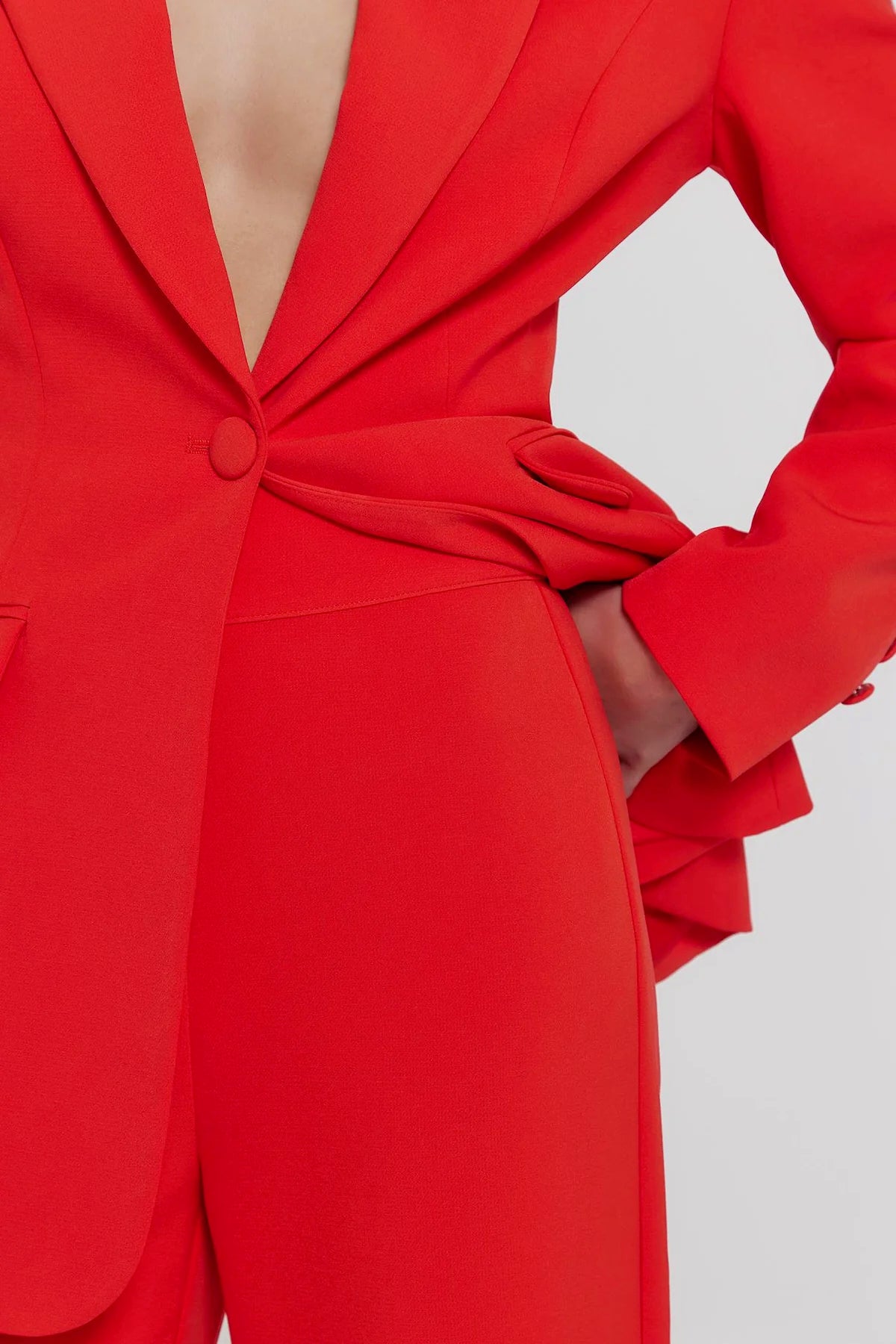 Kianna Shim Flare Pant - Red