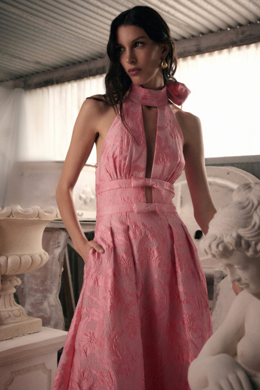 Rebecca Vallance Bennette Midi Dress - Plumeria Pink - Dress Hire AU