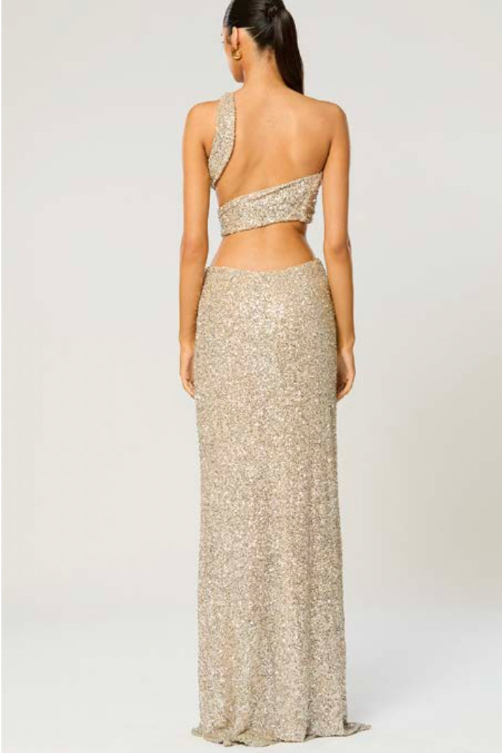 Winona Sterling Sash Dress - Silver