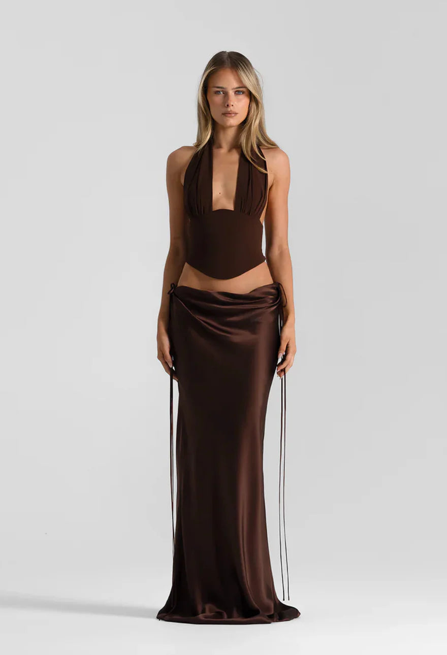 Natalie Rolt Evelyn Maxi Skirt - Espresso